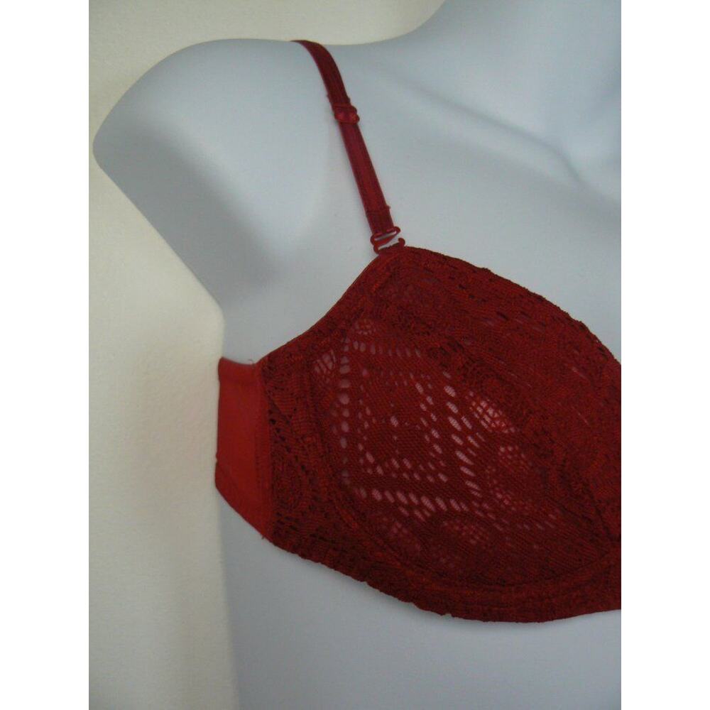 $48 Intimately Free People Lace Notched Underwire Semi Sheer Bra 32A NWT F507 - Picture 2 of 3